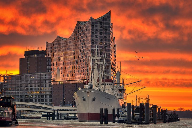 Hamburg - Elbphilharmonie (Elphi) and Landungsbrücken by Das-Hamburg-Foto