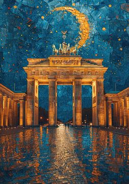 Brandenburger Tor Berlijn Maan van Niklas Maximilian