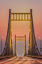 Die Krefeld Uerdinger Brücke, im goldenen Licht, präsentiert sich als ein majestätisches Bauwerk, das die Schönheit der Ingenieurskunst mit der Magie des Sonnenaufgangs vereint. von LICHTERKISTE Miniaturansicht