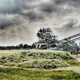 sand extraction plant hdr plant factory industry floodplains by Groothuizen Foto Art