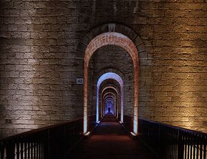 Endlose Anzahl von Toren im Viadukt von Chaumont, Frankreich