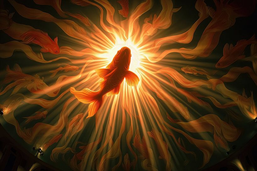 picturesque Japan koi goldfish by Egon Zitter