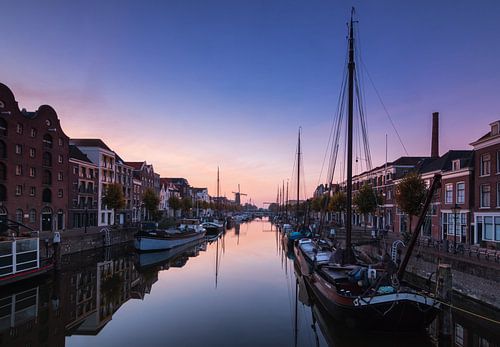 Delfshaven bij zonsopkomst