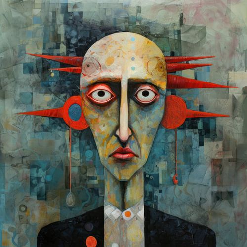 Man bizarre abstract portret