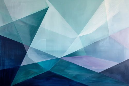 Abstracte geometrie in blauw