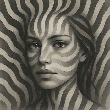 Jeune femme avec imprimé zébré