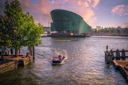 Nemo Science Museum in amsterdam on a summer day.