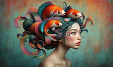 the Koi Mermaid (no bubbles) van J.O. Han