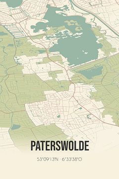 Vintage landkaart van Paterswolde (Drenthe) van MijnStadsPoster
