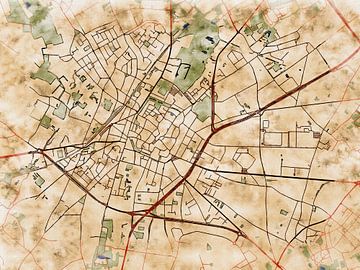 Kaart van Sint-Truiden in de stijl 'Serene Summer' van Maporia