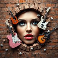 Opkomende muzikale dame