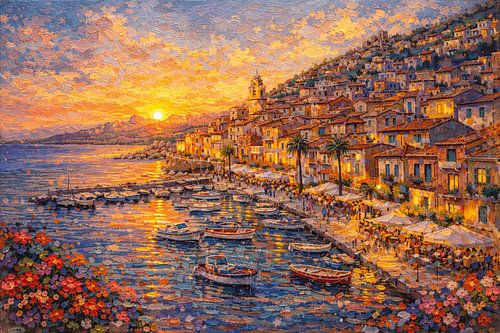 Sardinië in Italië, een impressionistisch schilderij.