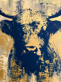 Hooglander in Goud en Indigo van Thea