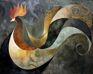 Rooster Painting | Danse éternelle de l'aube