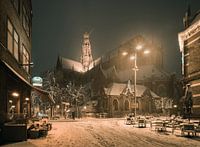 Haarlem: Der St. Bavo von der Damstraat aus.