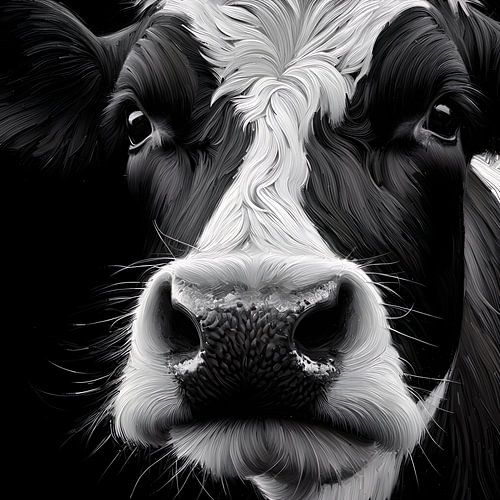 Portrait of a curious cow