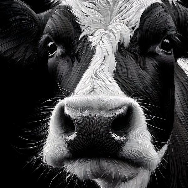 Portrait d'une vache curieuse par Jessica Berendsen