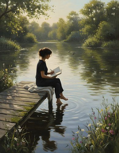 Ein Notizbuch und ein einsamer Pier