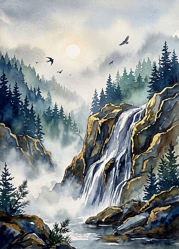 Golden Falls in the Mist
