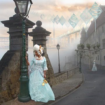 Lady in blue 1 van Barbara van Druten