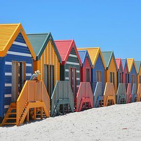 Kleurrijke strandhuisjes Muizenberg Beach Kaapstad Zuid-Afrika van My Footprints