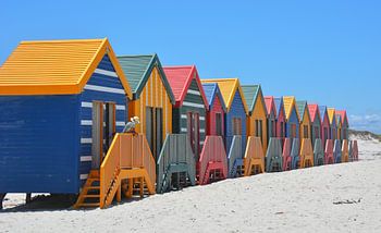 Bunte Strandhäuser Muizenberg Beach Kapstadt Südafrika