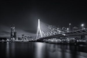 Rotterdam Pont Erasmus Soirée Noir et Blanc