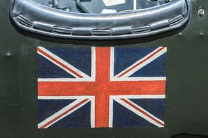 Britische Union Jack Flagge auf der Seite eines alten 1930er Bentley. von Sjoerd van der Wal Fotografie