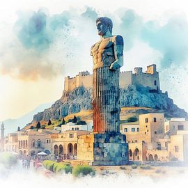 Colossus of Rhodes, Greece by Digital Art Nederland