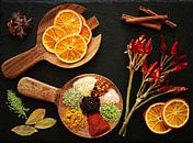 Cheerful , colourful still life with spices and herbs. by Saskia Dingemans Awarded Photographer thumbnail