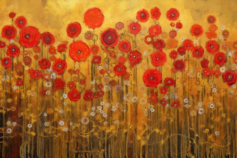 Champ de fleurs rouges par Whale & Sons
