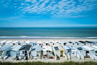 Zeezicht in Zandvoort met strandhuisjes
