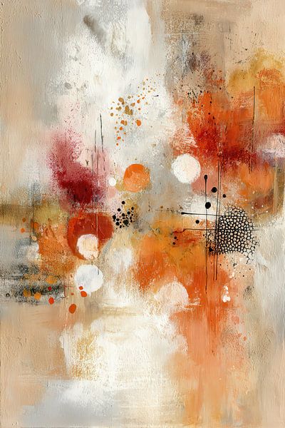 Abstrait Orange Beige - Peinture Moderne Dynamique par Joriali Art abstrait