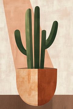 Cactus in het warme licht van de middagzon van Poster Art Shop