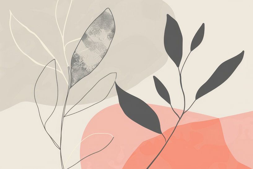 Line Art Pflanze von Poster Art Shop