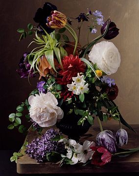 Malerei der Vase mit Blumen. von Brian Morgan