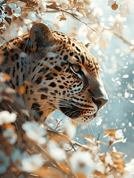 Geflüster der Wildnis - Leopard im Frühling von Eva Lee