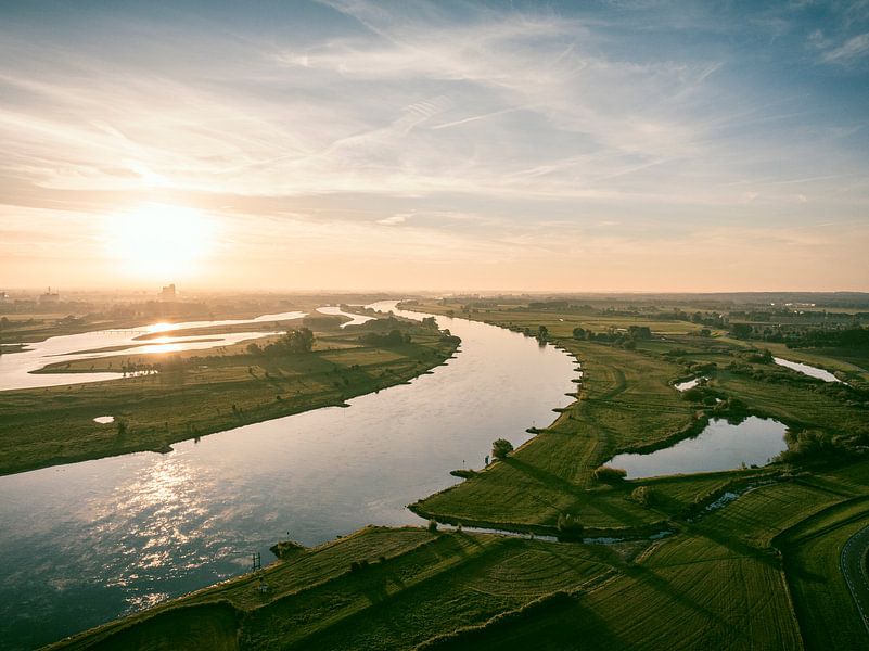 Sunrise over the river IJssel in the IJsseldelta during a fall morning by Sjoerd van der Wal Photography