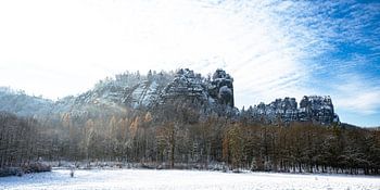 Betoverend winterlandschap in het Elbezandsteengebergte