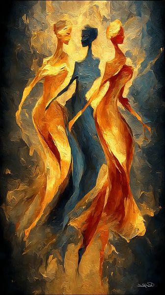femmes abstraites qui dansent par Gelissen Artworks