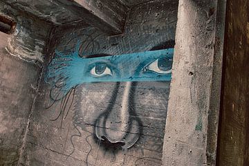 Street art - Graffiti eyes van Frens van der Sluis