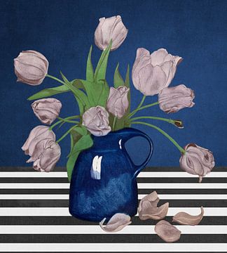 Tulips in Vase by Marja van den Hurk