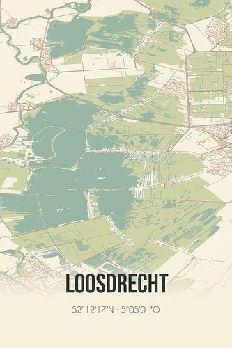 Vintage landkaart van Loosdrecht (Noord-Holland)