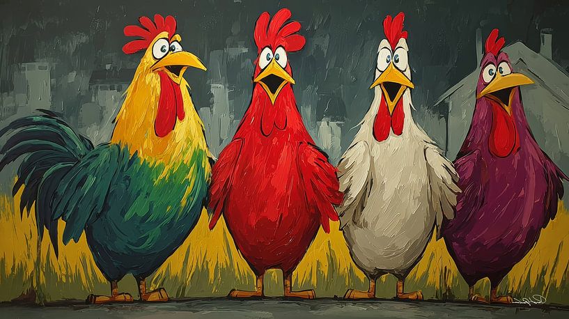 Sprechende / singende Hühner von Gelissen Artworks