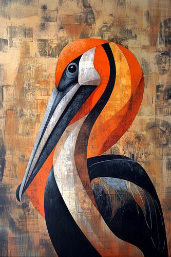 Pelican in Abstract Harmony Dynamic Colours