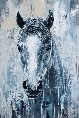 Monochroom paard portret kunst