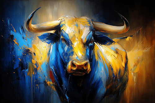 Modern schilderij van een stier van ARTemberaubend
