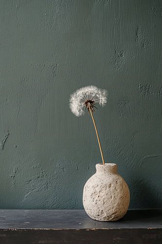 Rustieke vaas met paardenbloem