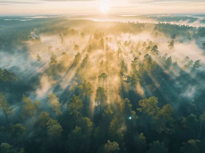 Sonnendurchfluteter Baumteppich von fernlichtsicht
