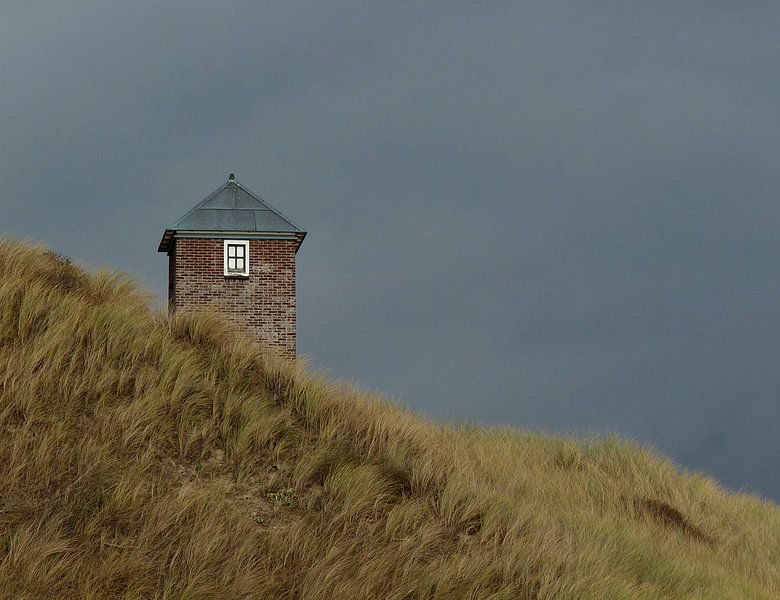 Donkere lucht aan zee van Mario Visser